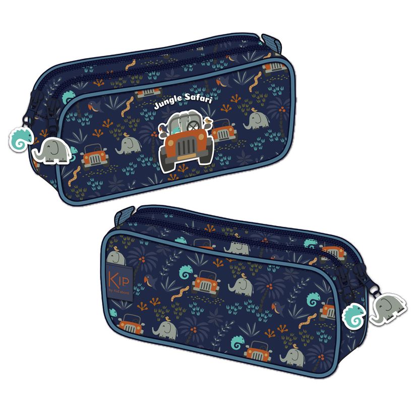 3661507027739-Trousse rectangulaire KIP Jungle - 2 compartiments - bleu - Kid'Abord-P_405129284_1-0