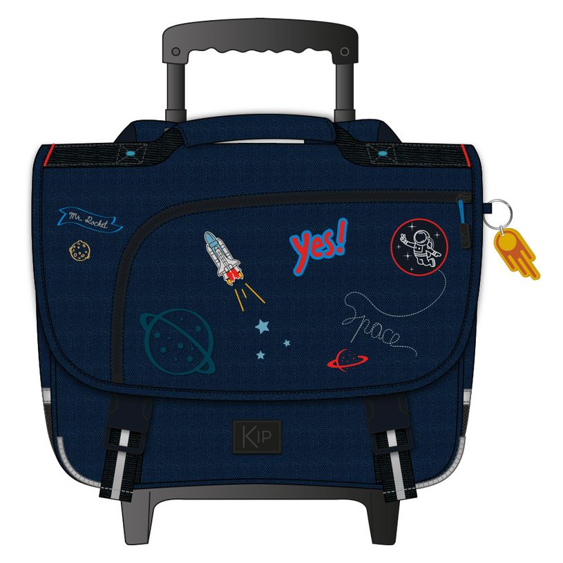 3661507024660-Cartable à roulettes KIP Mr Rocket 38 cm - 2 compartiments - bleu jean - Kid'Abord-P_405129293_1-0