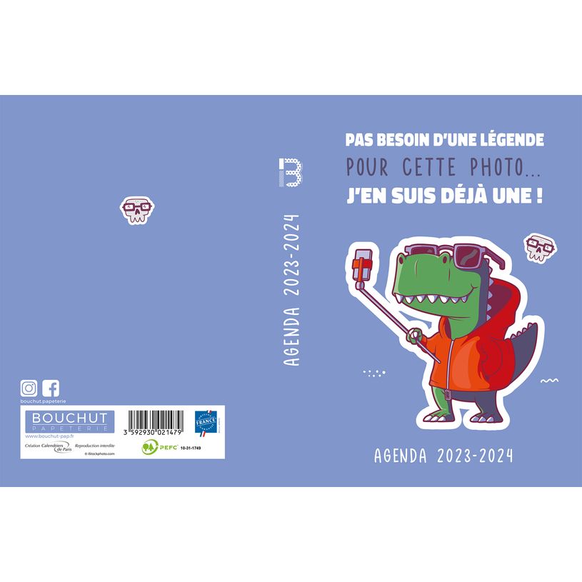 3592930021479-Agenda Fun - 1 jour par page - 12,5 x 17,5 cm - dino - Bouchut-P_405129384_1-0