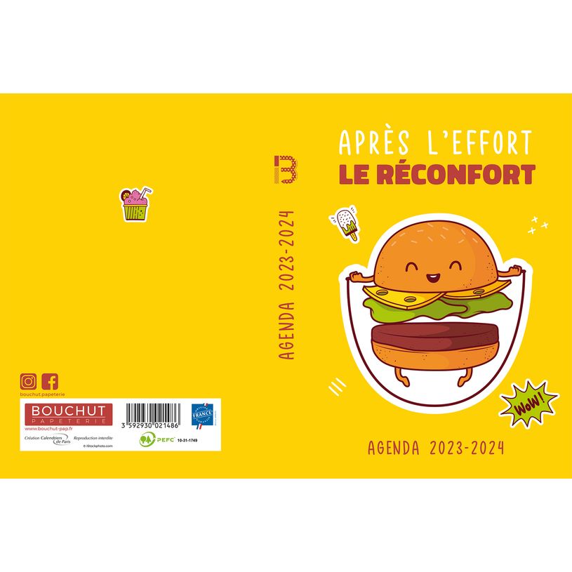 3592930021486-Agenda Fun - 1 jour par page - 12,5 x 17,5 cm - hamburger - Bouchut-P_405129385_1-0