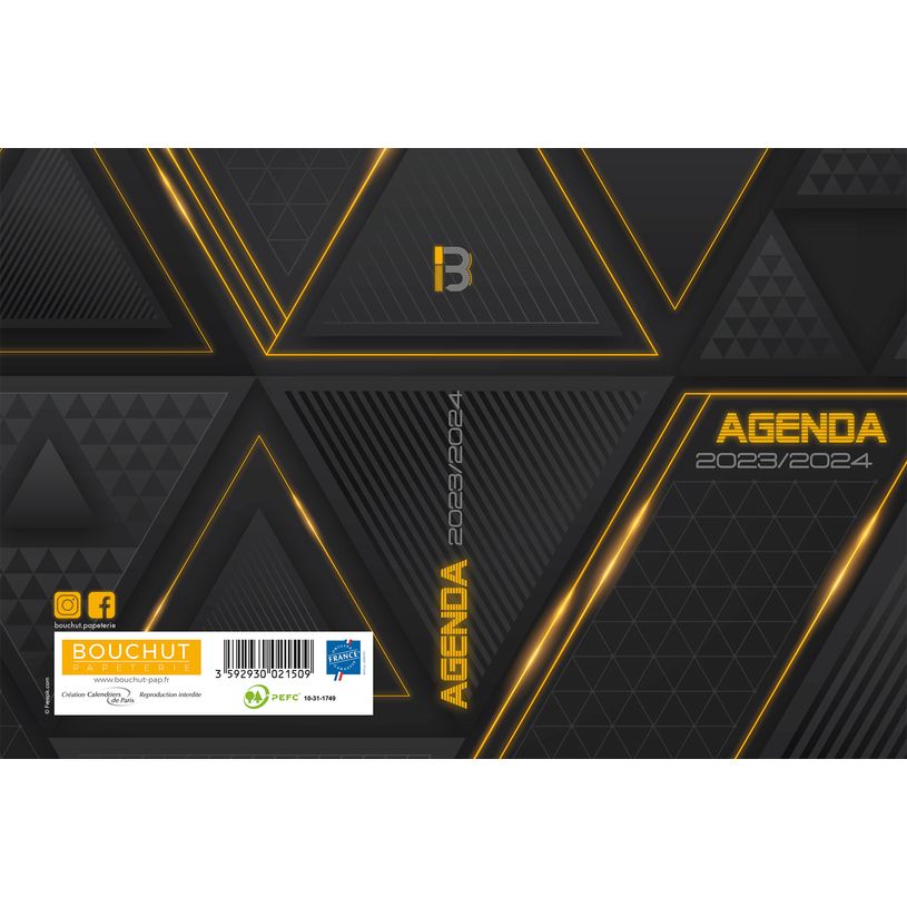 3592930021509-Agenda Techno - 1 jour par page - 12,5 x 17,5 cm - orange - Bouchut-P_405129387_1-0