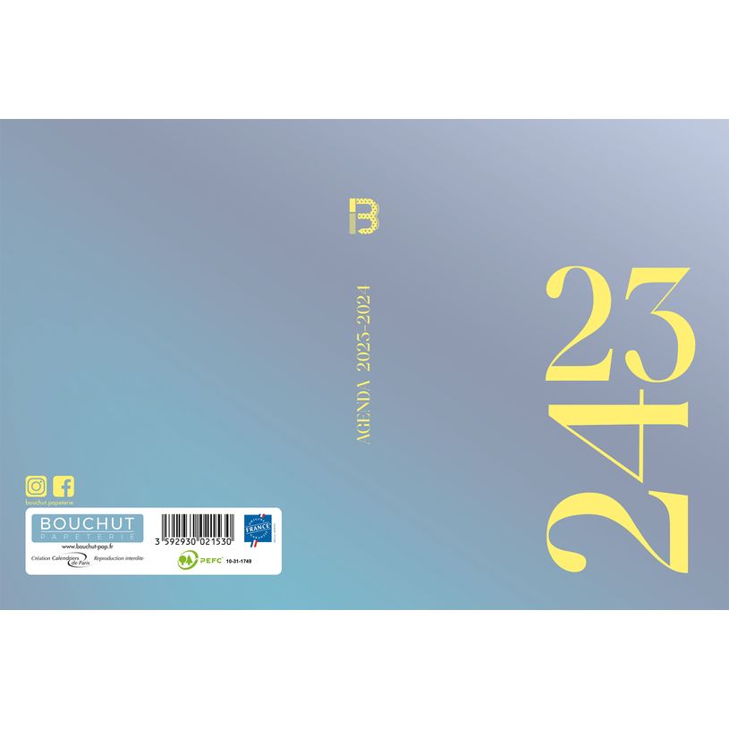 3592930021530-Agenda Dip Dye - 1 jour par page - 12,5 x 17,5 cm - gris - Bouchut-P_405129390_1-0