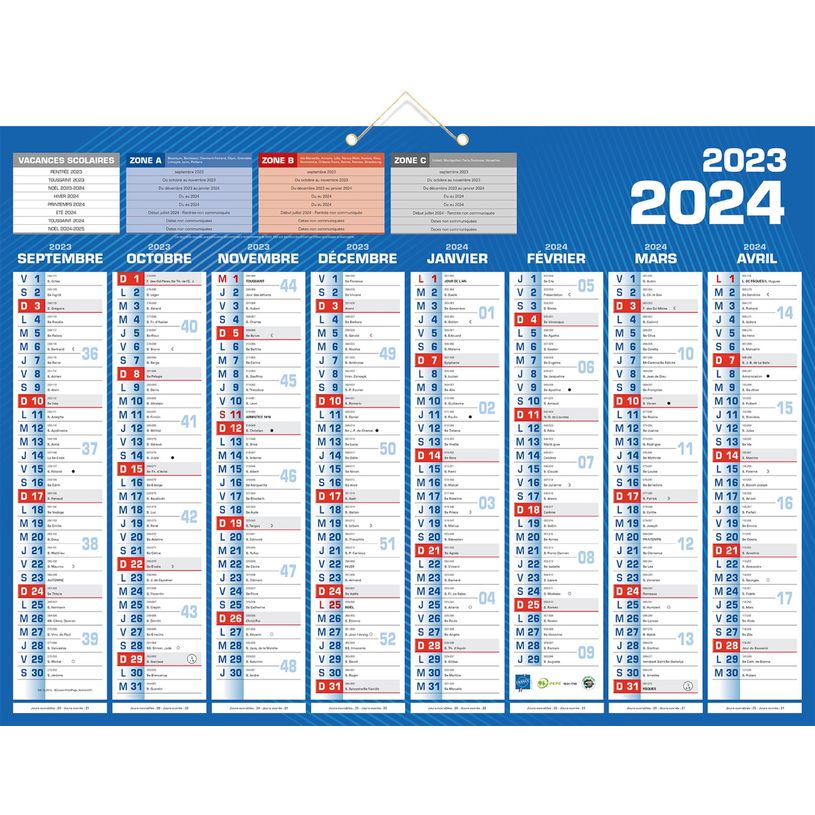 3592930021783-Bouchut - Calendrier bancaire 8 mois par face - 40,5 x 55 cm - bleu-P_405129411_1-0