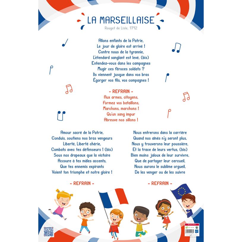 3592930015362-Poster pédagogique BOUCHUT "Chanson marseillaise simplifiée pour enfant" PEFC 70 % 52 x -P_405129445_1-0
