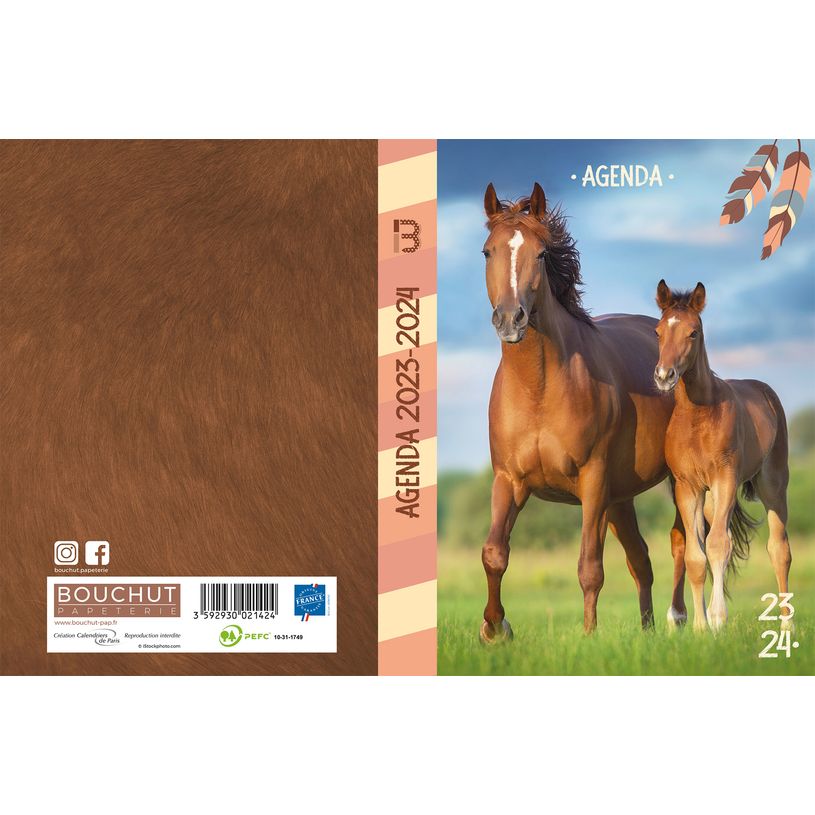 3592930021424-Agenda Animaux - 1 jour par page - 12 x 17 cm - cheval - Bouchut-P_405129511_1-0