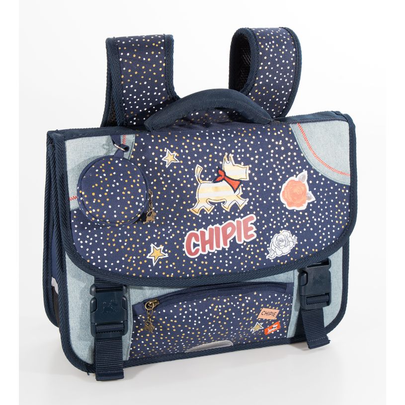 3020120212548-Cartable Chipie Dots - 2 compartiments - 38 cm - bleu - Hamelin-P_405129580_1-0