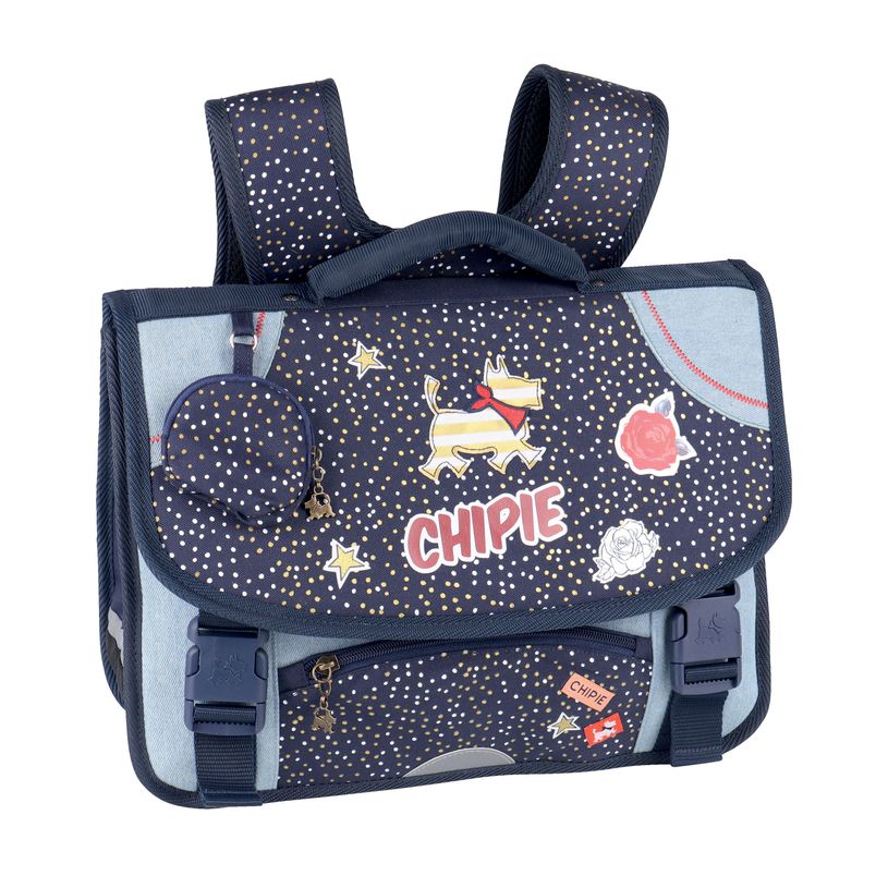3020120172095-Cartable Chipie Dots - 3 compartiments - 41 cm - bleu - Hamelin-P_405129581_1-0