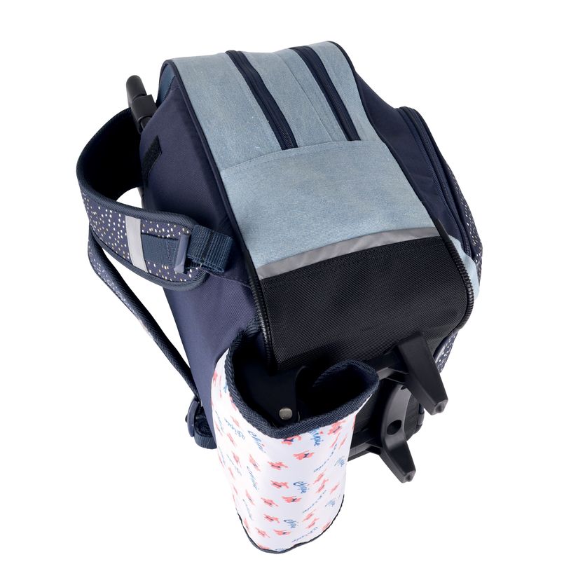 3045050442599-Sac à dos à roulettes Chipie Dots - 2 compartiments - bleu - Hamelin-P_405129582_2-1