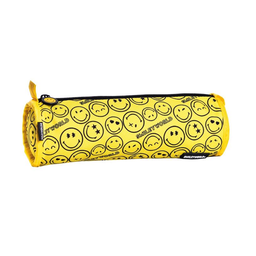 3020120174938-Trousse ronde réversible Smiley Chill out - 1 compartiment - noir/jaune - Hamelin-P_405129612_1-0