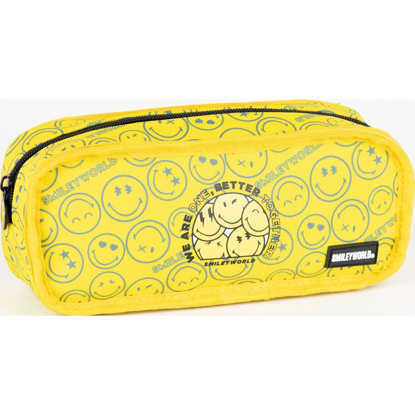 3020120175188-Trousse rectangulaire réversible Smiley Chill out - 1 compartiment - noir/jaune - Hamelin-P_405129613_2-1
