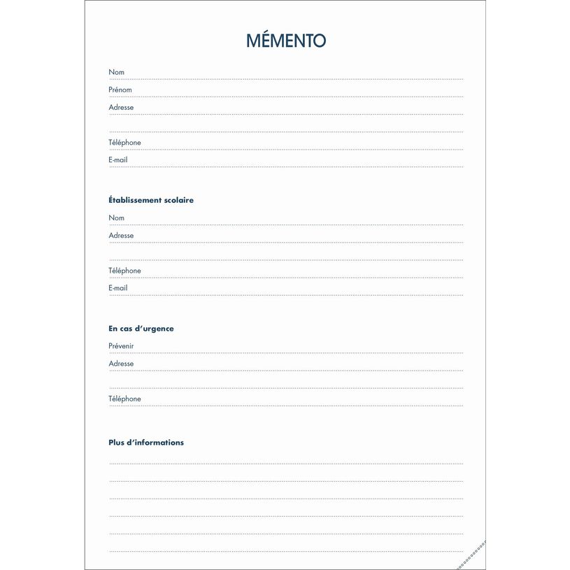 3371010481347-Quo Vadis - Agenda année scolaire - 2026-2027 - Textagenda 21 - Journalier - Français - Impala - Bleu - 12 mois de septembre à août - 13x21 cm - Papier Clairefontaine blanc - Fabri--2