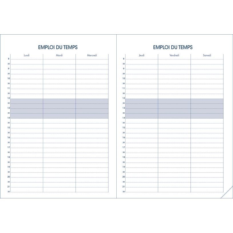 3371010481347-Quo Vadis - Agenda année scolaire - 2026-2027 - Textagenda 21 - Journalier - Français - Impala - Bleu - 12 mois de septembre à août - 13x21 cm - Papier Clairefontaine blanc - Fabri--3