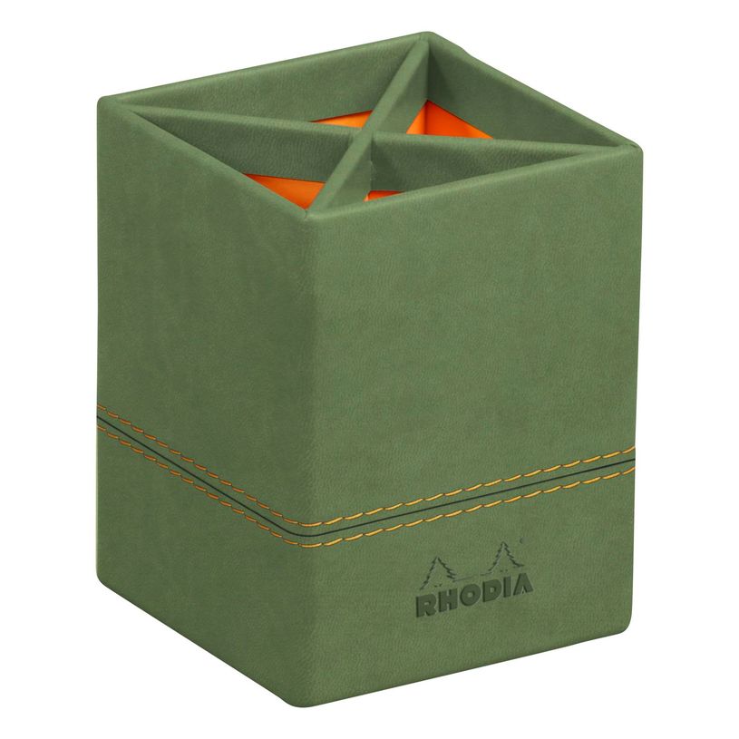 3037921945308-RHODIA Rhodiarama - Pot à crayons - sauge - en polyuréthane-P_405130008_1-0