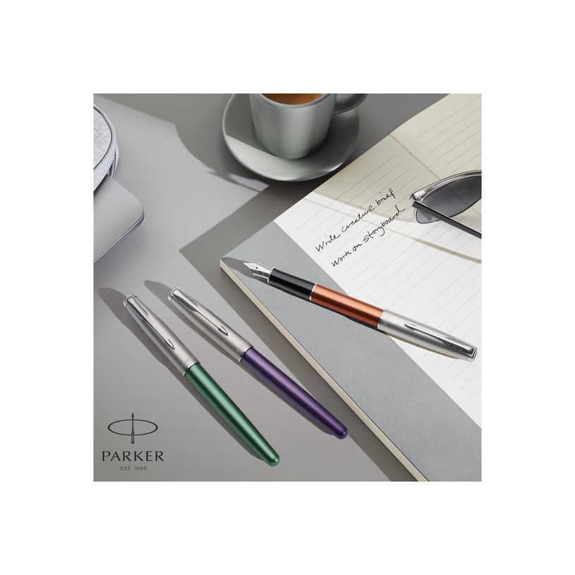 3026981692284-Parker Sonnet Essential - Stylo plume orange - encre noire - pointe fine-P_405130079_2-1