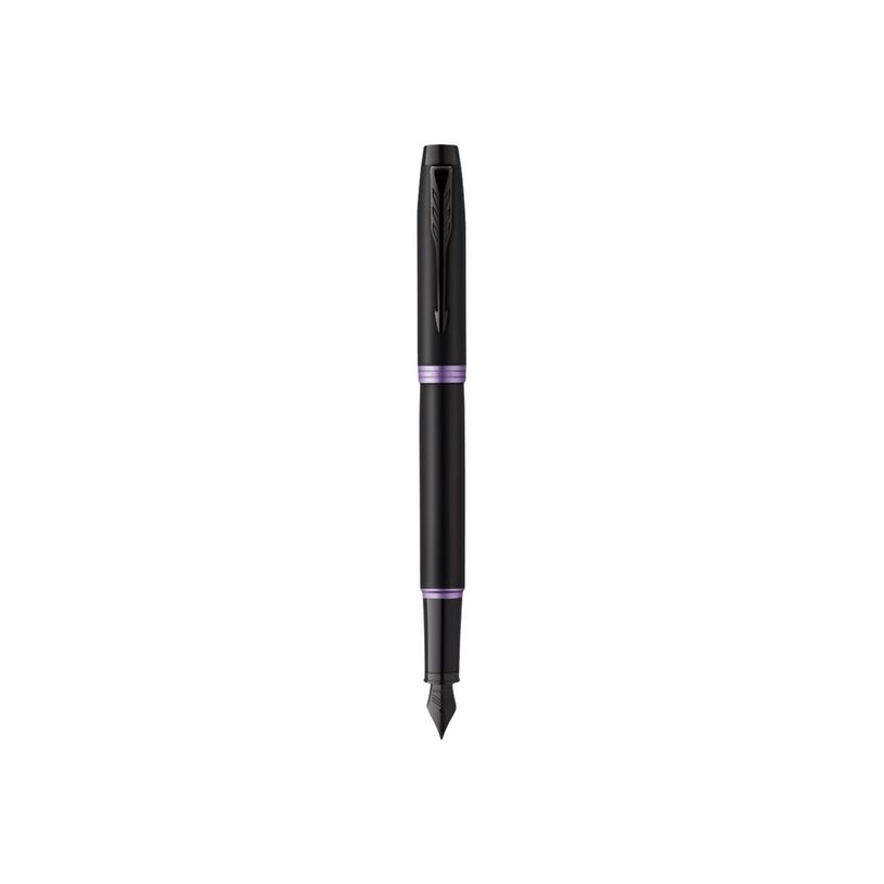 3026981729492-Parker IM Vibrant Rings - Stylo plume violet et noir - pointe moyenne-P_405130099_1-0
