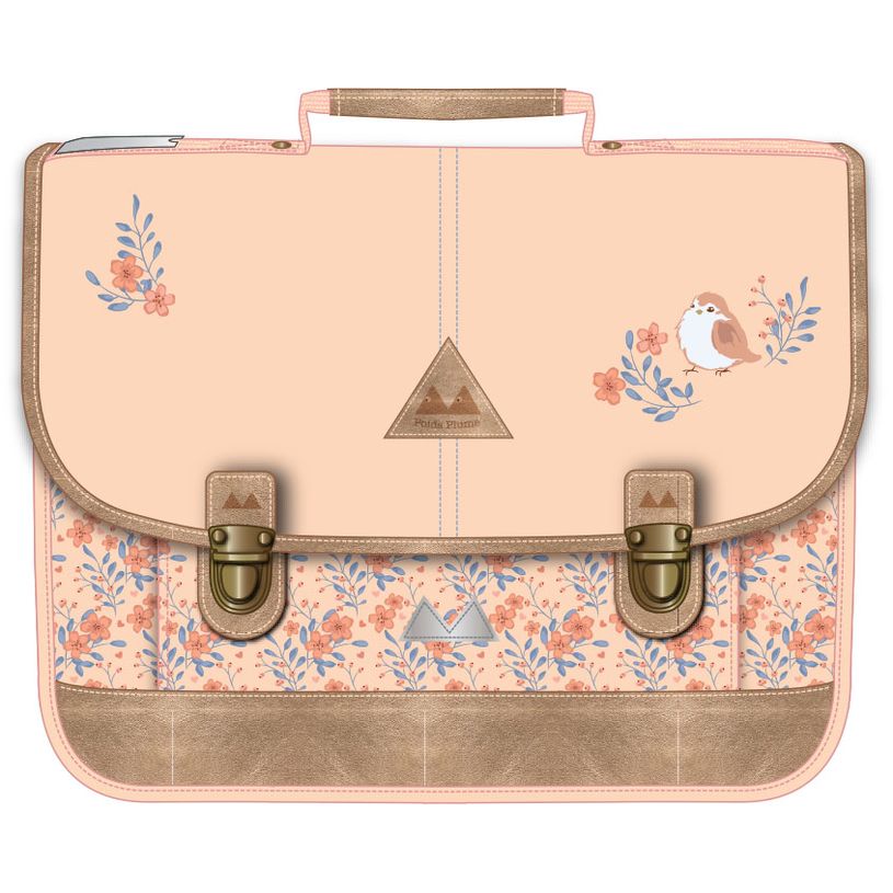3661507113333-Cartable Poids Plume Birdy 38 cm - 2 compartiments - rose - Kid'Abord-P_405130128_1-0