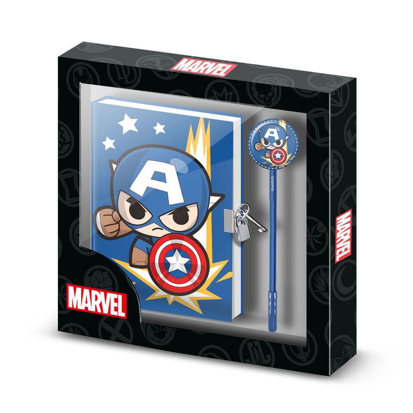 8445118044416-Coffret cadeau avec journal et stylo Captain America Punch - Karactermania-P_405130195_1-0