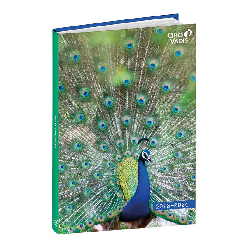 3371010496150-Agenda Mes Potes à Pattes avec planche de coloriage - 1 jour par page - 12 x 17 cm - paon-P_405130376_1-0