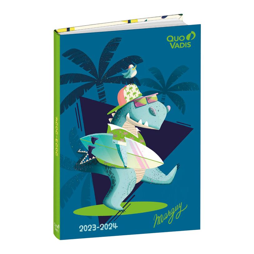 3371010495115-Agenda Marguy avec planche de stickers - 1 jour par page - 12 x 17 cm - crocodile - Quo Va-P_405130382_1-0
