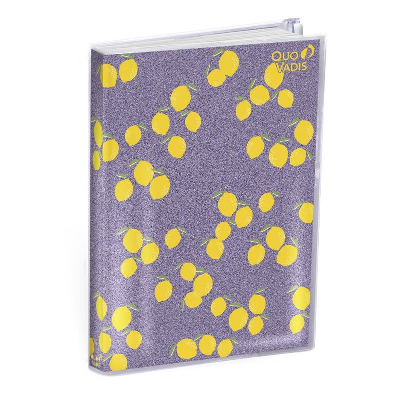 3371010498055-Agenda My Agenda Glitter avec poche zip - 1 jour par page - 12 x 17 cm - citron - Quo Vadi-P_405130384_1-0