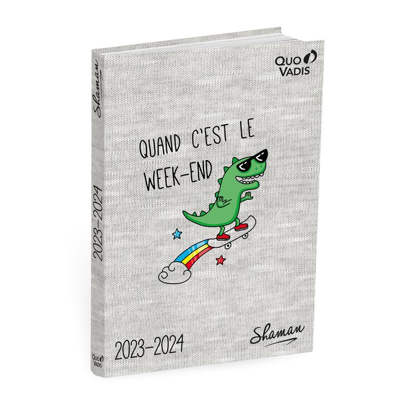3371010497904-Agenda Shaman - 1 jour par page - 12 x 17 cm - quand c'est le weekend Dino - Quo Vadis-P_405130409_1-0