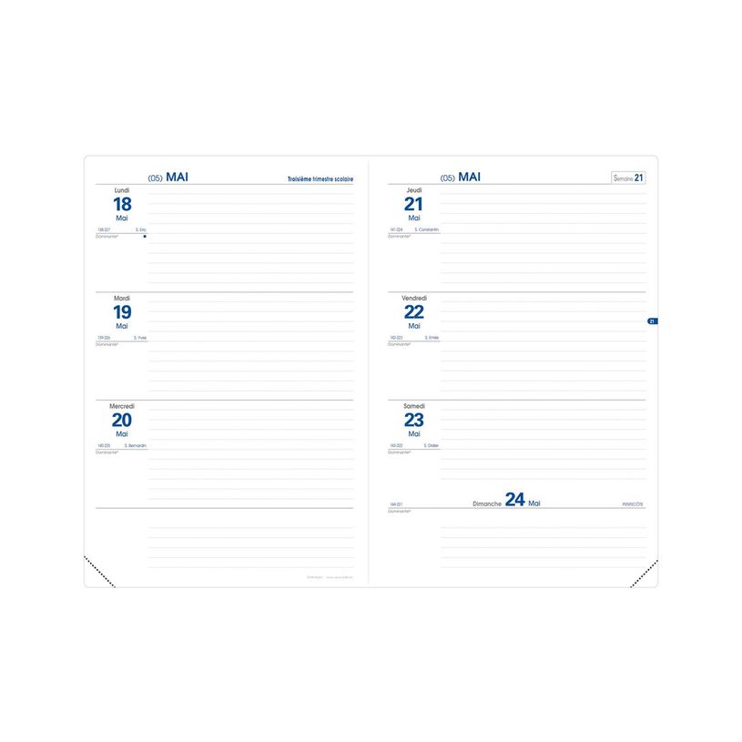 3371010496600-Agenda Touch - 1 semaine sur 2 pages - 16 x 24 cm - corail - Quo Vadis-P_405130489_2-1
