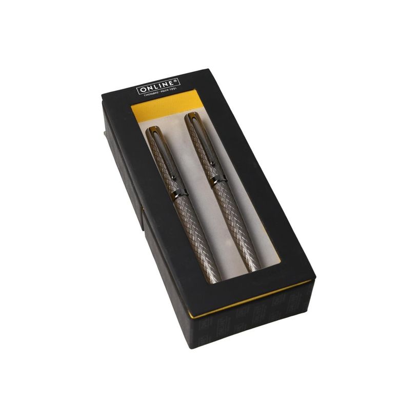 4014421346667-Online Eleganza Diamond - Parure de stylo à bille et stylo plume - titan (gris)-P_405130544_1-0