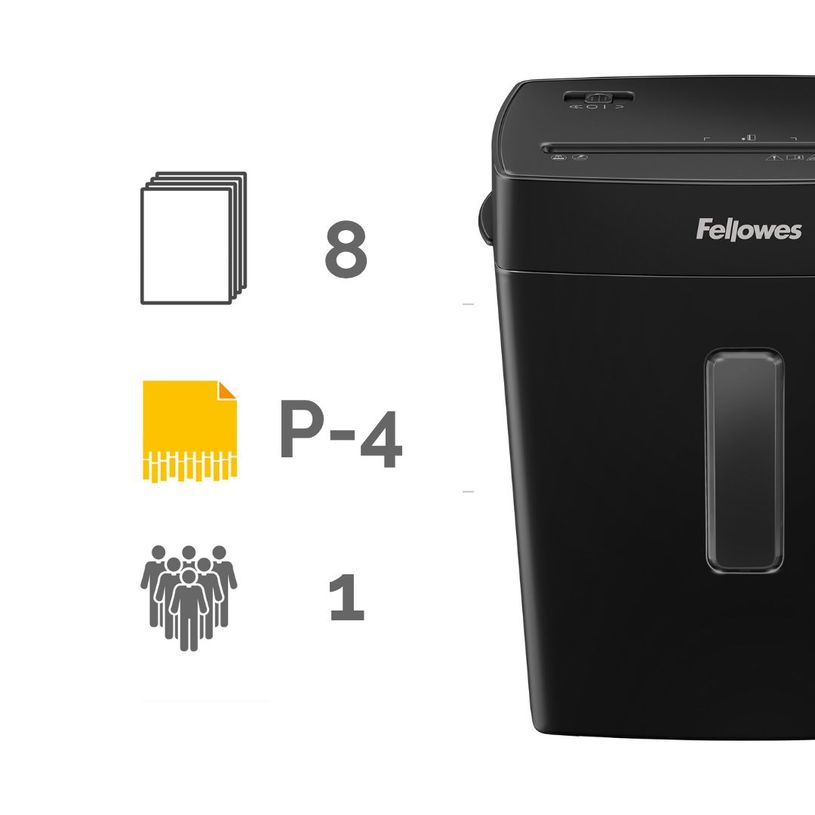 0043859775774-Fellowes Powershred P-42C - destructeur de documents coupe croisée - 8 feuilles - Corbeille 15 litres--1