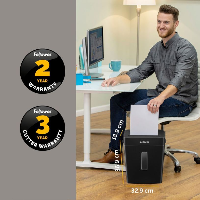 0043859775774-Fellowes Powershred P-42C - destructeur de documents coupe croisée - 8 feuilles - Corbeille 15 litres--5