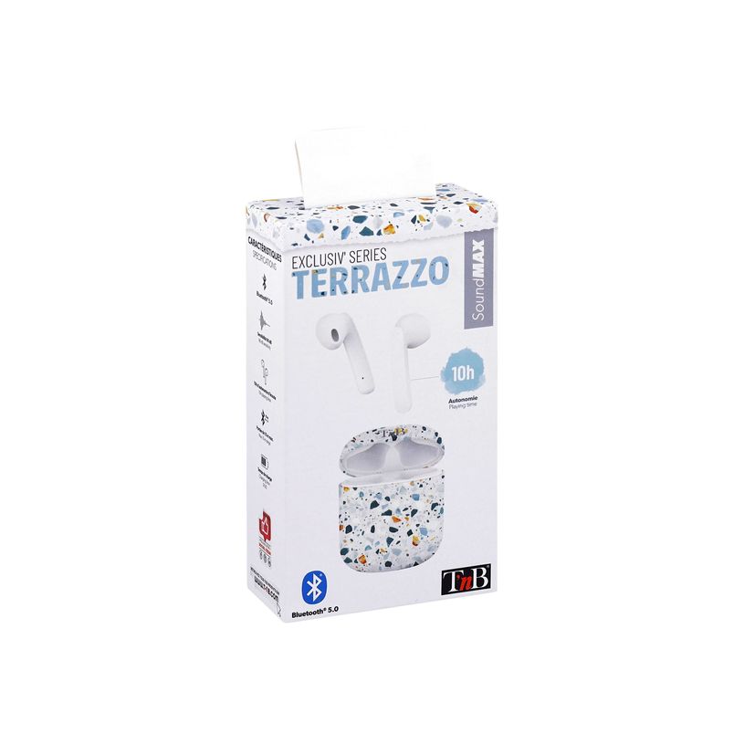 3303170109243-T'nB Exclusiv Terrazzo - Kit main libre - écouteur sans fil bluetooth - blanc boitier ter-P_405131522_5-5