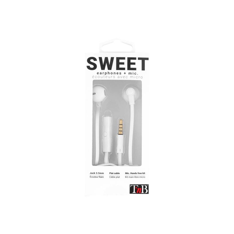 3303170091654-T'nB SWEET - Kit main libre - Ecouteurs filaire avec micro - intra-auriculaire - blanc-P_405131543_3-4