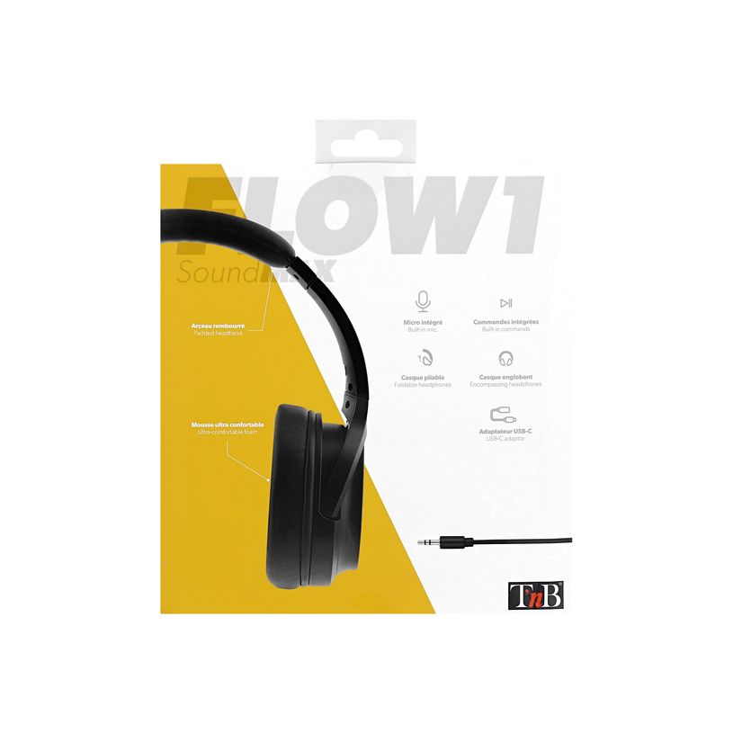 3303170105702-T'nB FLOW - casque sans fil avec micro - à réduction de bruit - noir-P_405131544_10-5