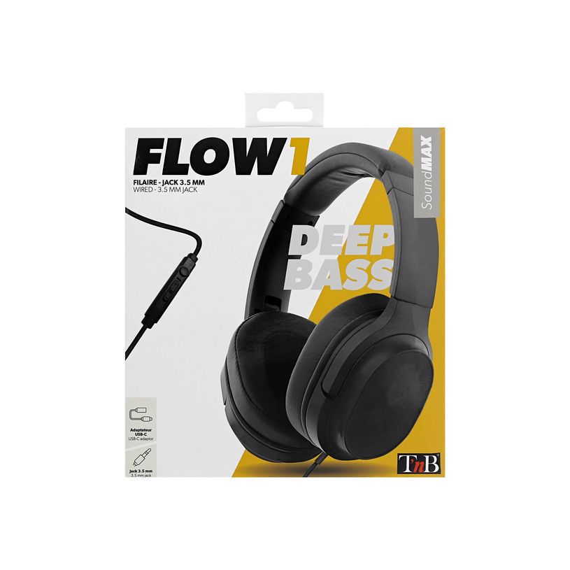3303170105702-T'nB FLOW - casque sans fil avec micro - à réduction de bruit - noir-P_405131544_8-6