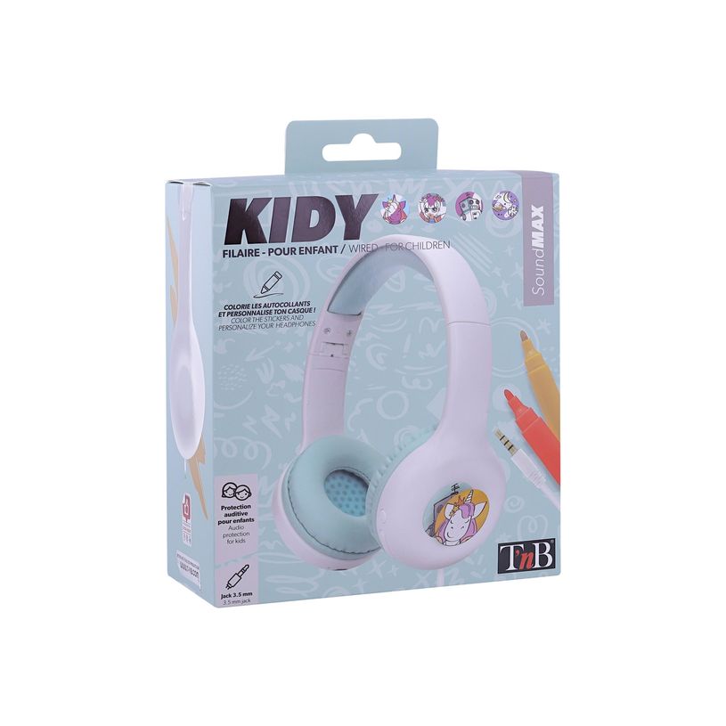 3303170107225-T'nB Kids KIDY - casque filaire pour enfants - blanc et vert-P_405131548_11-10