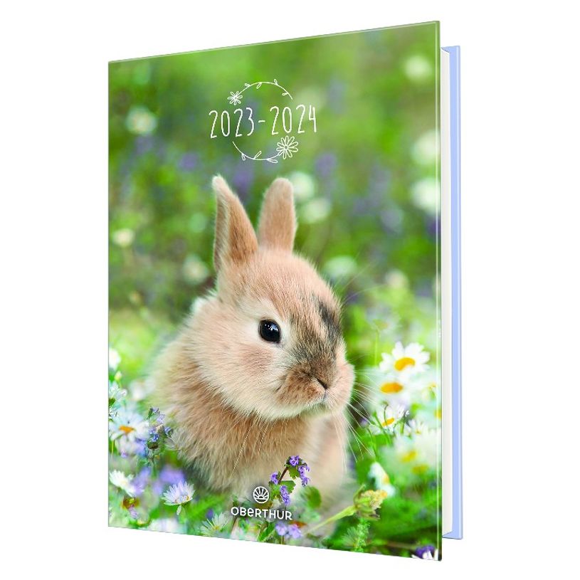 3664447143651-Agenda Bébés Animaux - 1 jour par page - 12,5 x 17,5 cm - lapin - Oberthur-P_405131788_2-0