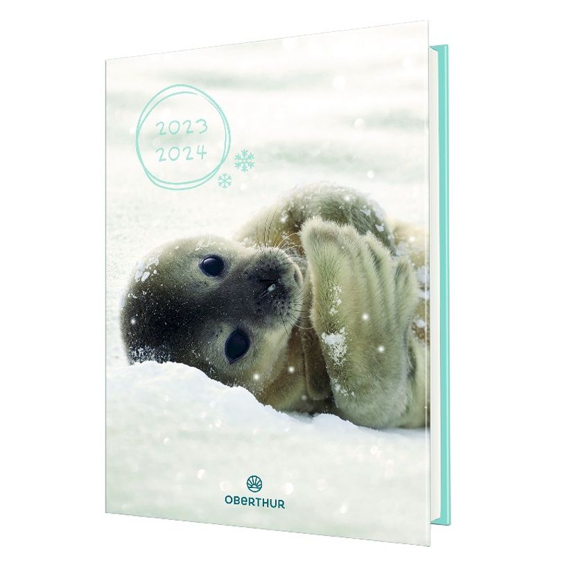 3664447143675-Agenda Bébés Animaux - 1 jour par page - 12,5 x 17,5 cm - phoque - Oberthur-P_405131789_1-0