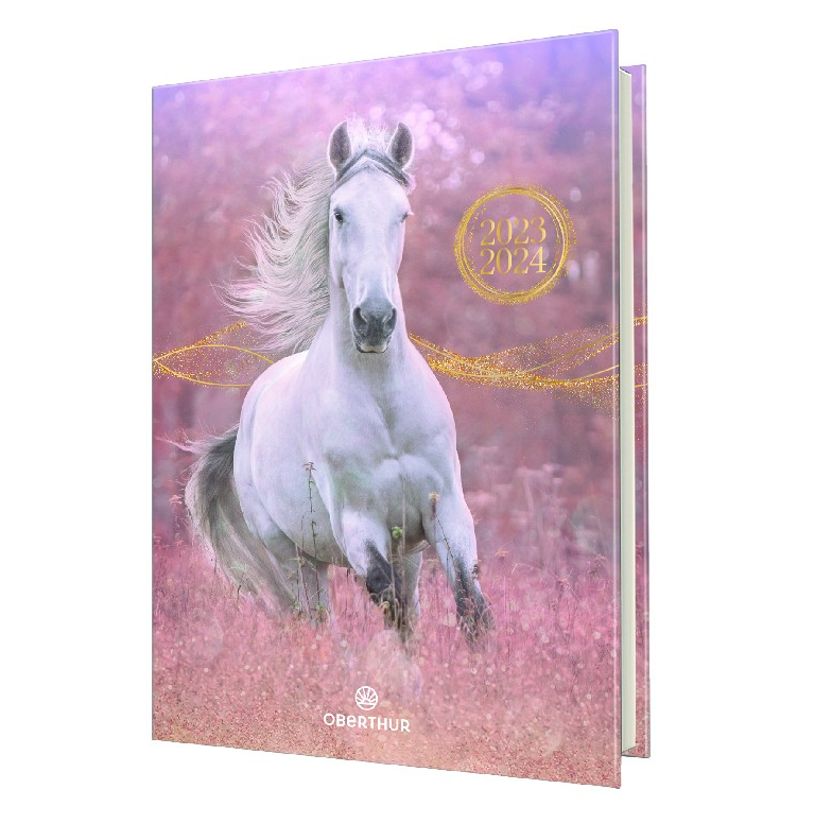 3664447143903-Agenda Cheval - 1 jour par page - 12,5 x 17,5 cm - blanc - Oberthur-P_405131808_1-0