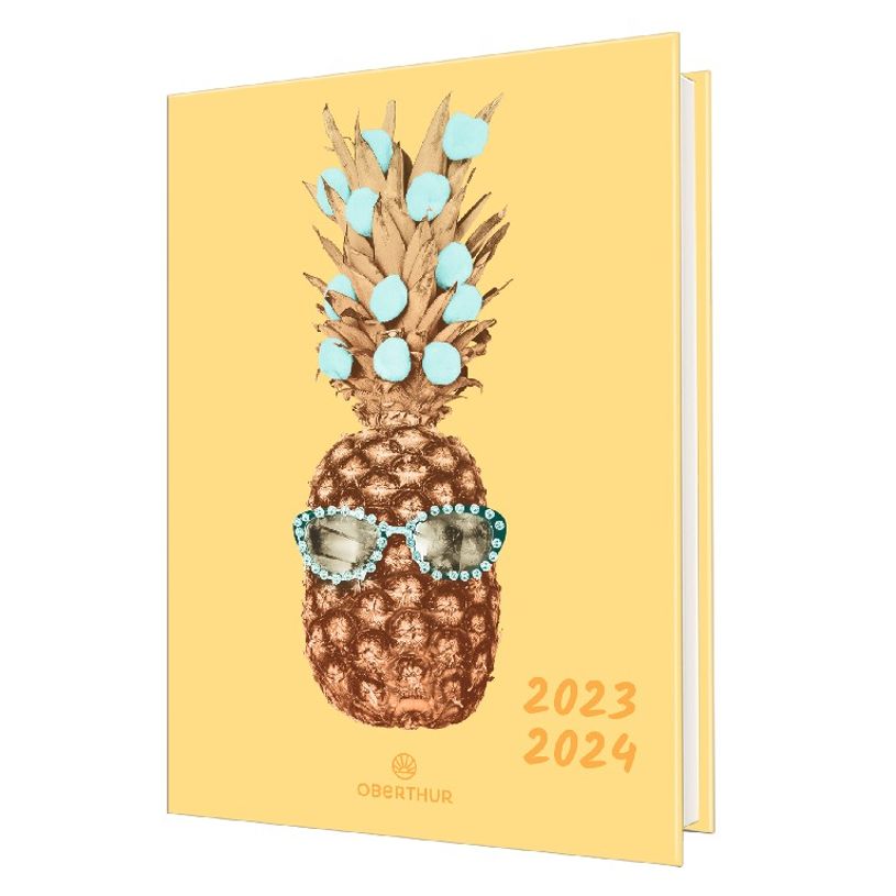3664447144559-Agenda Pastel - 1 jour par page - 12,5 x 17,5 cm - ananas - Oberthur-P_405131903_1-0