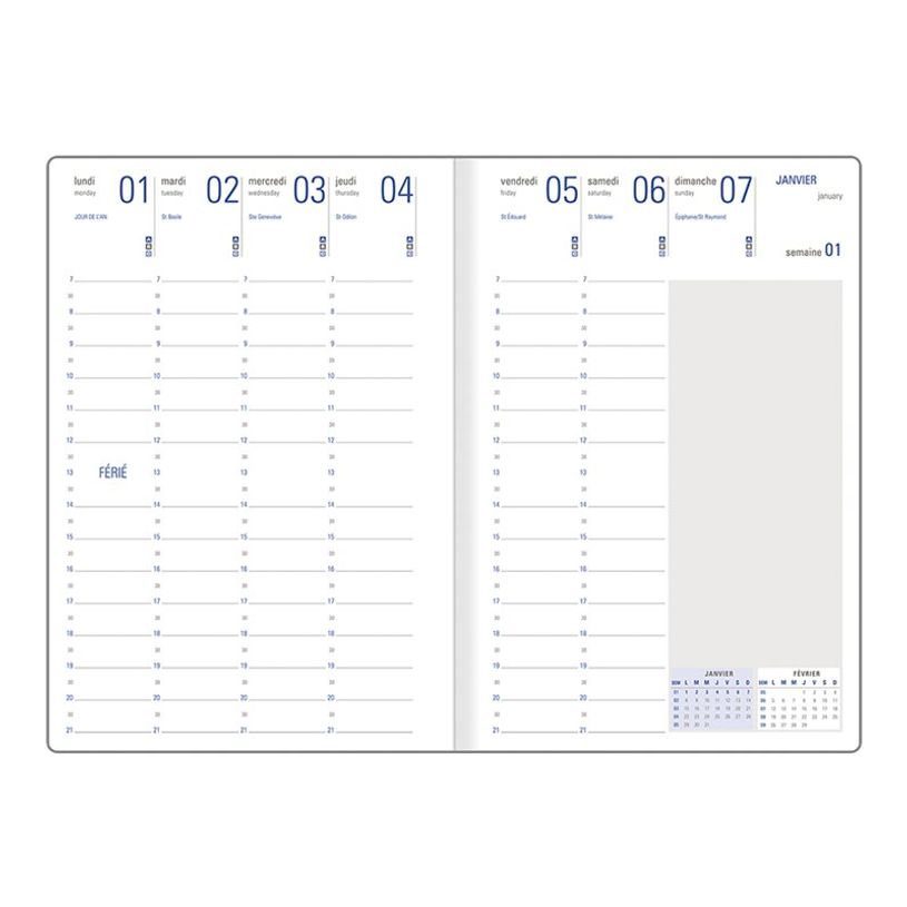 3664447149592-Agenda Boréal Compact² - 1 semaine sur 2 pages - 16,5 x 16,5 cm - moutarde - Oberthur-P_405131944_1-1