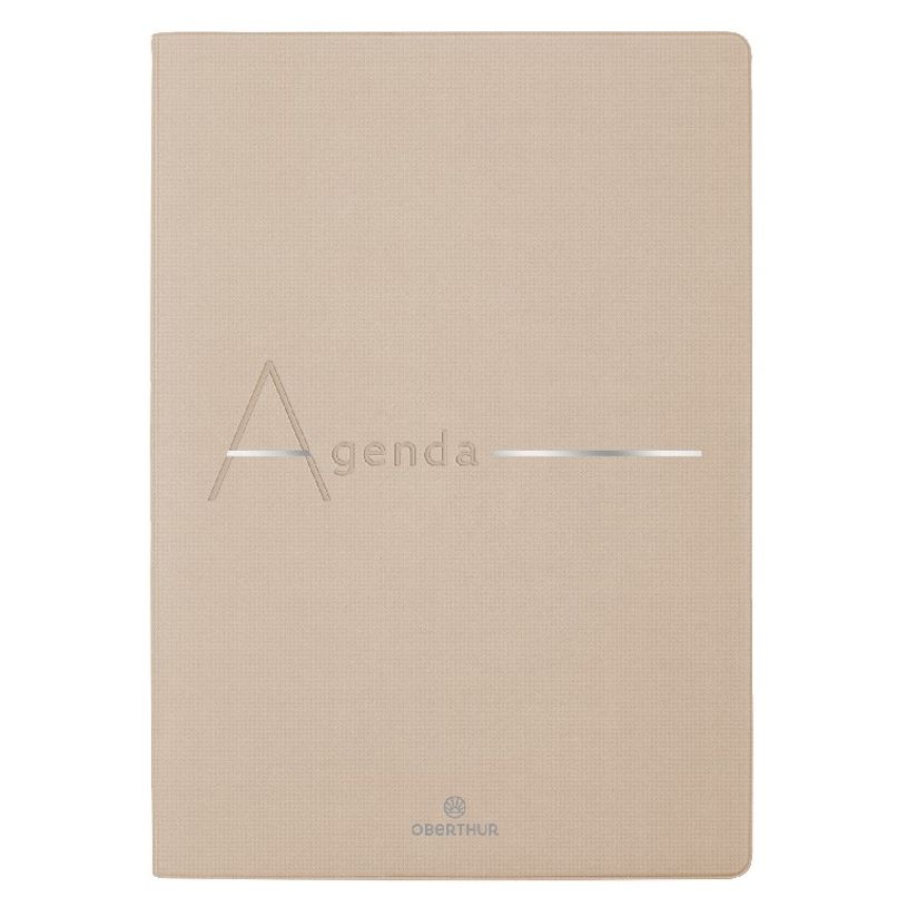 3664447144979-Agenda Bora 16 mois - 1 semaine sur 2 pages - 15,5 x 21,5 cm - beige texture - Oberthur-P_405131993_1-0