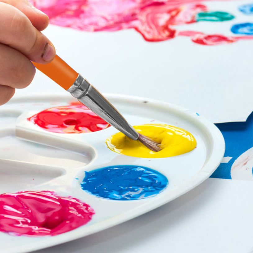 3134725016088-Cléopâtre - Palette de peinture en plastique ovale - blanche--2