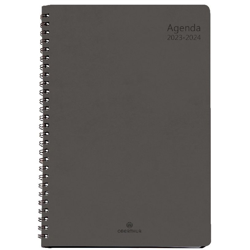 3664447145457-Agenda à spirale Grenade 25 - 1 semaine sur 2 pages - gris - Oberthur-P_405132033_1-0