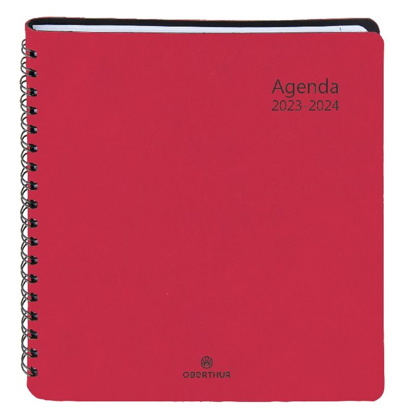3664447145501-Agenda à spirale Grenade 16 bureau - 1 semaine sur 2 pages - fuchsia - Oberthur-P_405132038_1-0