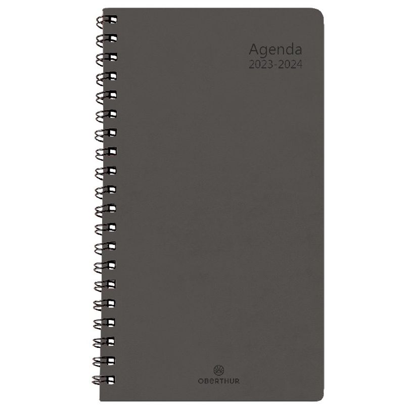 3664447150079-Agenda à spirale Grenade 16 poche - 1 semaine sur 2 pages - gris - Oberthur-P_405132041_2-0