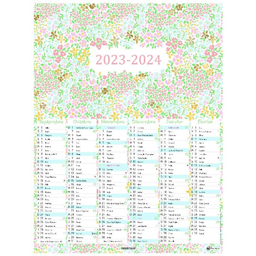 3664447149714-Calendrier Chelsea - 6 mois par face - 21 x 27 cm - Oberthur-P_405132135_1-0