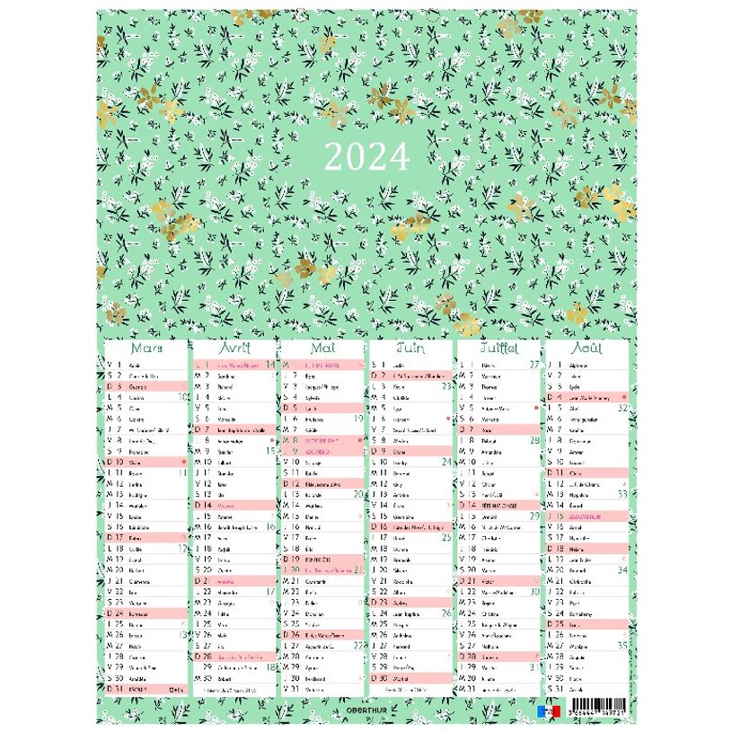 3664447149714-Calendrier Chelsea - 6 mois par face - 21 x 27 cm - Oberthur-P_405132135_2-1