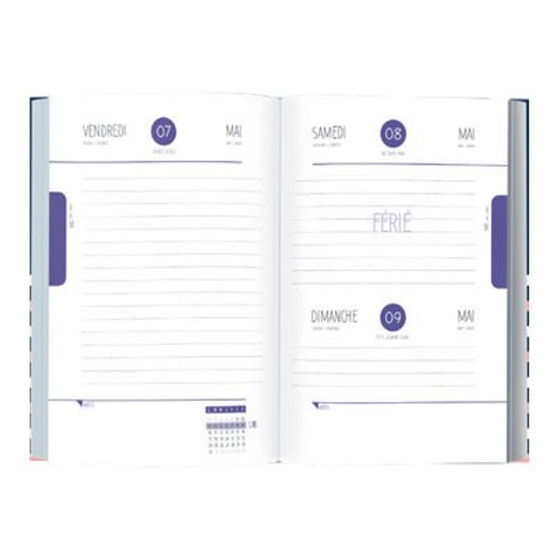 3664447143477-Agenda Little Marcel - 1 jour par page - 12,5 x 17,5 cm - marine - Oberthur-P_405132169_1-1