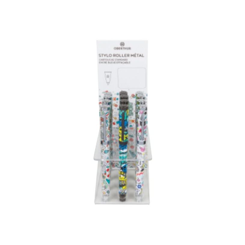 3664447143620-Stylo roller a cartouche Dessin - 3 decors assortis - Oberthur-P_405132211_1-4