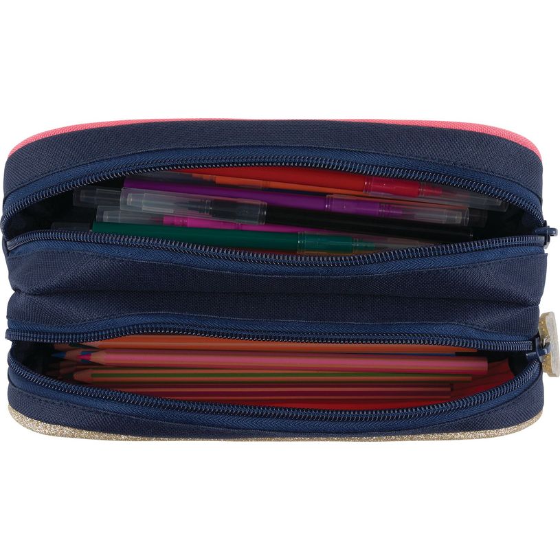 3664447148182-Trousse Chaton - 2 compartiments - corail et marine - Oberthur-P_405132275_3-2