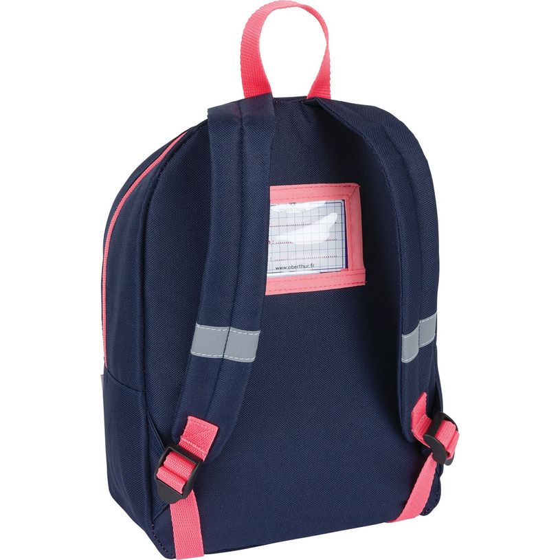 3664447148199-Petit Sac à dos Chaton - 1 compartiment - corail et marine - Oberthur-P_405132276_2-1